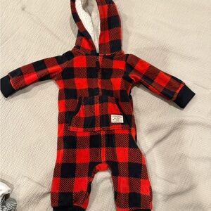 Carter's Red and Black Plaid Kids Footie